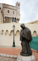 Statue of a Monk at the Monte Carlo Palace in Monaco