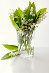 lilies-of-the-valley posy in glass