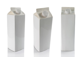 milk boxes isolated over a white background