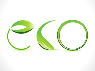 abstract green eco text