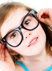 Pretty young girl in glasses