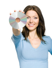 Frau mit CD