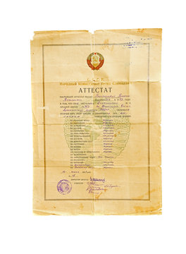 school diploma of secondary education received in 1941.