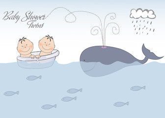 baby twins shower announcement