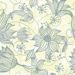 retro seamless vector texture with flowers