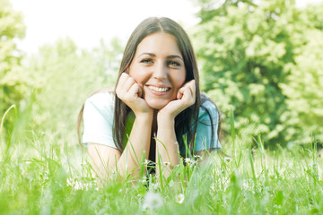 happiness beautiful girl enjoyment in nature