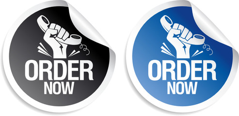 Order now stickers set.