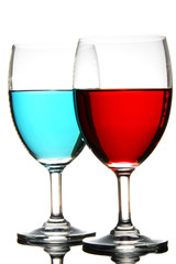 Two wine glass and two color