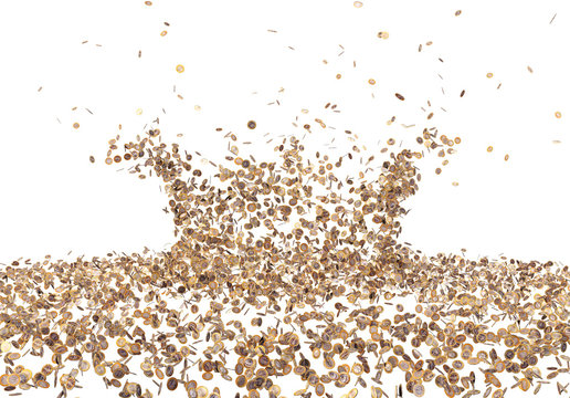 Splash of euro coins
