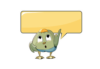 funy bird with blank area