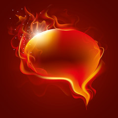Burning speech bubble
