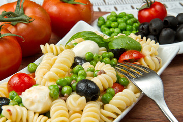 Pasta salad with mozzarella