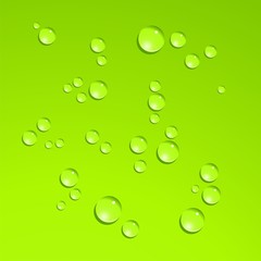 GOTAS DE AGUA SOBRE VERDE