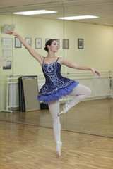 Obraz premium Ballerina in a blue tutu
