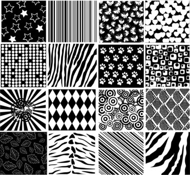 vector different black and white patterns