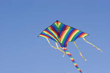 Multicolored striped kite