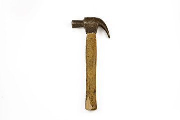 old hammer isolated on a white background
