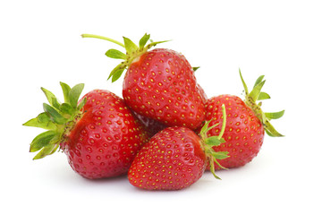 fresh strawberries isolated on white