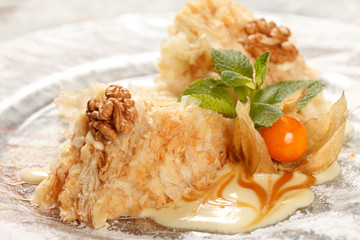 tasty pastry with caramel