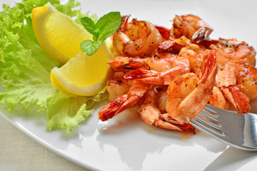 Grilled prawns
