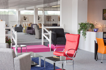 Showroom of modern furniture