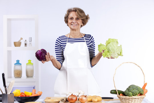 Senior Woman Cooking