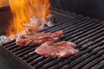 Sirloin steak prepared on the barbecue grill.