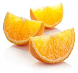 Orange slice on a white background.