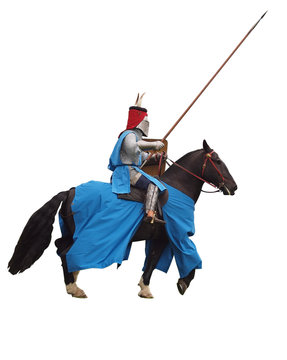 Medieval Knight On Horseback Charging