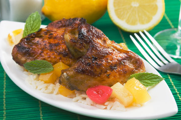 Caribbean style grilled chicken wings