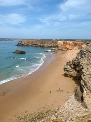Monumental cliff coast near Cape St  Vincent, Portugal