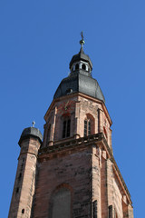 Fototapeta na wymiar Kirchturm der Heiliggeistkirche, Heidelberg