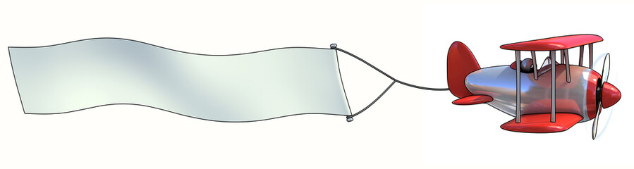 Blank aerial advertising - airplane with empty banner © koya979