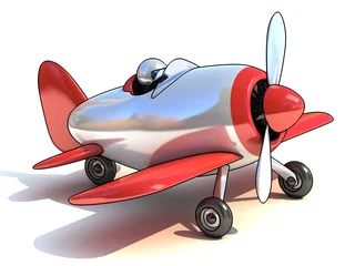 Foto op Aluminium cartoon zoals vliegtuig 3d illustratie © koya979