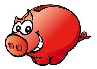 Rotes Sparschwein