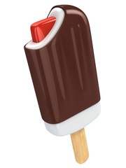 ice cream bar on a stick - 3d illustration