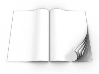 open magazine blank page template for design layout