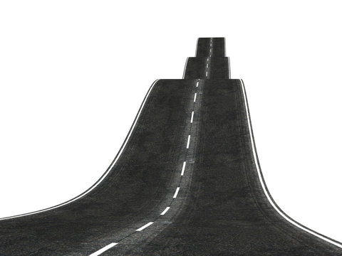 Wavy 3d Road Disappearing Over The Horizon