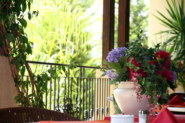 Flower decoration Resort hotel restaurant Denia Spain