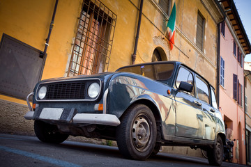 Old car on the street in Italy