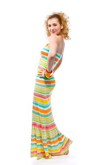 Sensual Woman in colorful dress