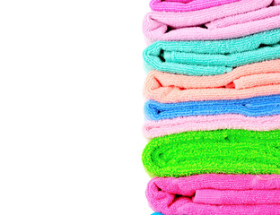 Few towels isolated on white