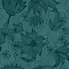 Seamless vector texture with flowers