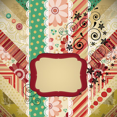 Scrap background made in the classic patchwork technique.