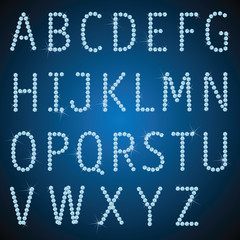 abstract vector diamond letters with gemstones