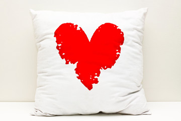 Heart on a white Pillow