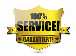 100% Service! Button, Icon