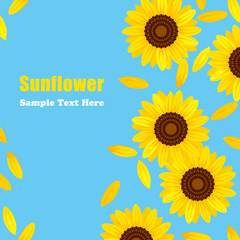 Naklejka premium Sunflower frame