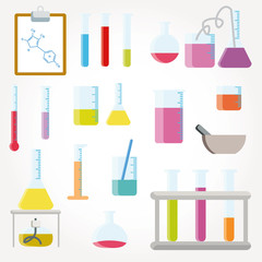 chemical test tubes icons illustration vector