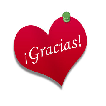 Coraz&oacute;n de papel texto: &iexcl;Gracias!